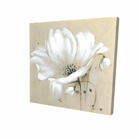 FONDO 16 x 16 in. White Abstract Wild Flower-Print on Canvas FO2792709